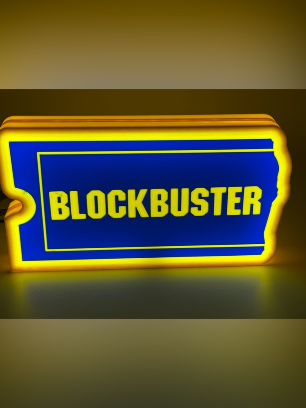 Nostalgia Blue and Yellow Blockbuster Ticket Sign